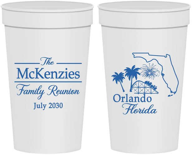 Personalized Family Reunion 32 oz Stadium Cups - Orlando Florida | 160035