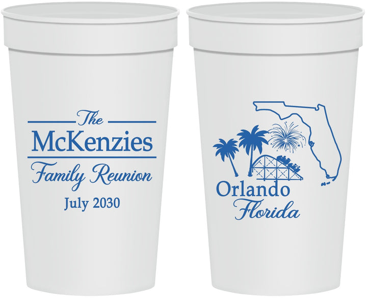 Personalized Family Reunion 32 oz Stadium Cups - Orlando Florida | 160035