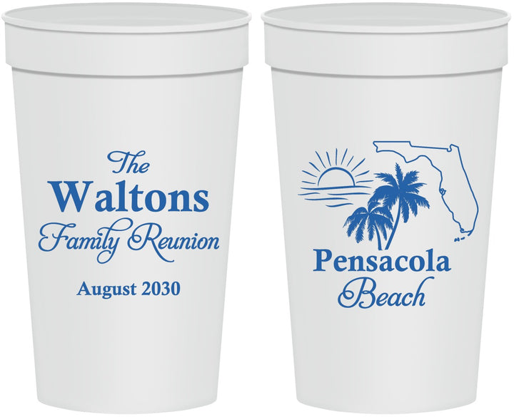 Personalized Family Reunion 32 oz Stadium Cups - Florida Beach | 160036