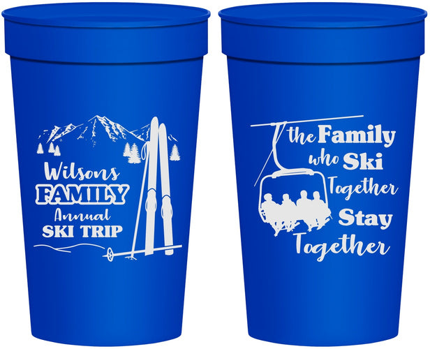 Personalized Family Reunion 32 oz Stadium Cups - Ski Trip | 160040