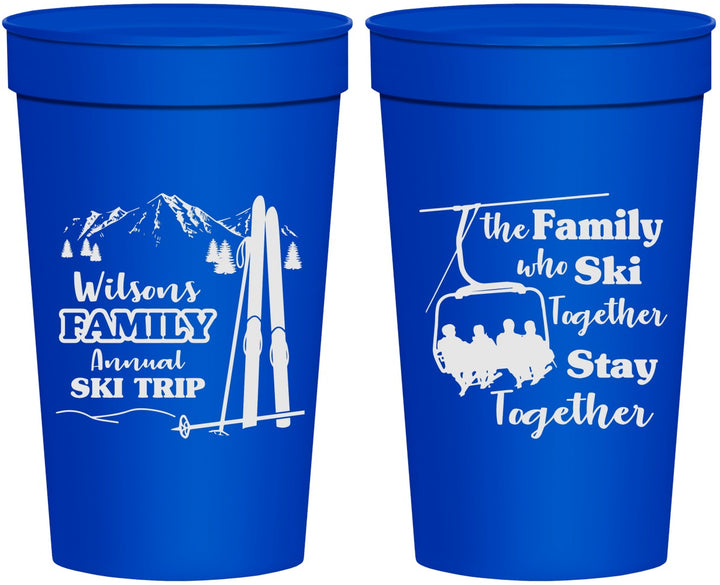 Personalized Family Reunion 32 oz Stadium Cups - Ski Trip | 160040