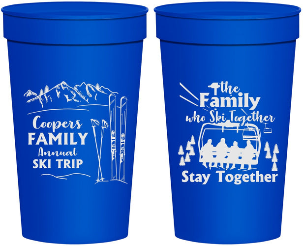 Personalized Family Reunion 32 oz Stadium Cups - Ski Trip | 160041