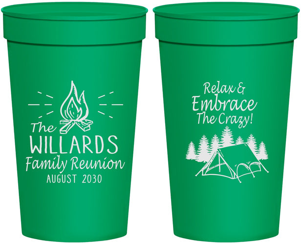Personalized Family Reunion 32 oz Stadium Cups - Camping | 160045