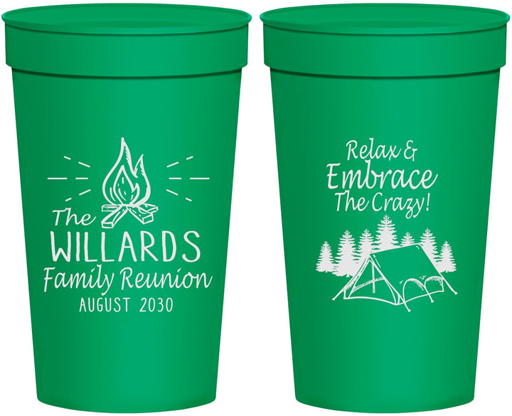 Personalized Family Reunion 32 oz Stadium Cups - Camping | 160045
