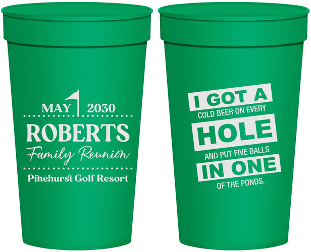 Personalized Family Reunion 32 oz Stadium Cups - Golf | 160049