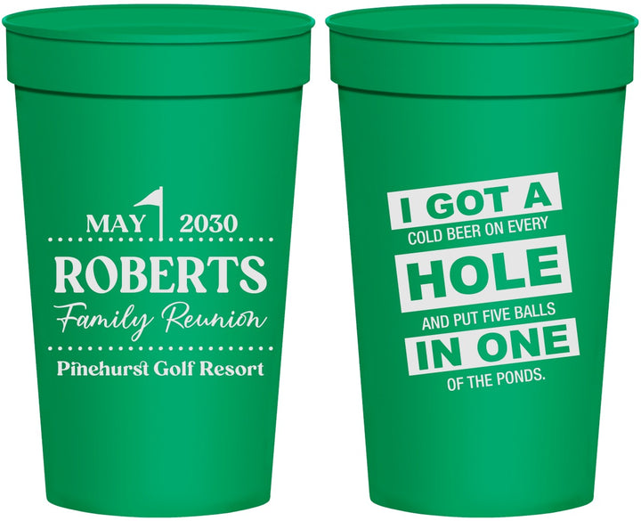 Personalized Family Reunion 32 oz Stadium Cups - Golf | 160049