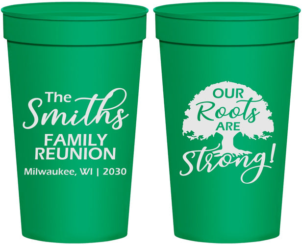 Personalized Family Reunion 32 oz Stadium Cups - Our Roots Are Strong | 160051