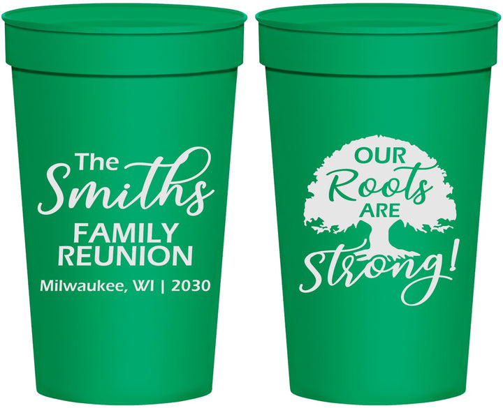 Personalized Family Reunion 32 oz Stadium Cups - Our Roots Are Strong | 160051