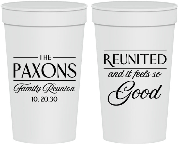 Personalized Family Reunion 32 oz Stadium Cups - Reunited Feels So Good | 160052