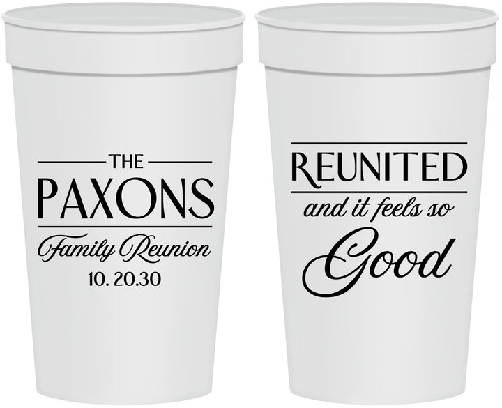 Personalized Family Reunion 32 oz Stadium Cups - Reunited Feels So Good | 160052