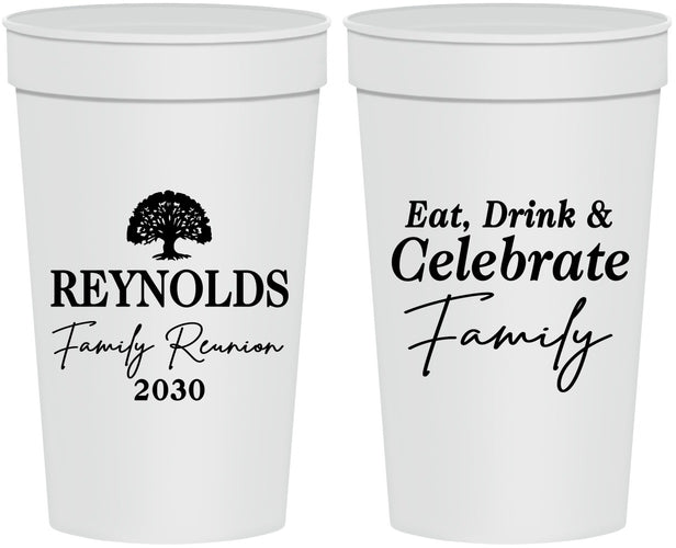 Personalized Family Reunion 32 oz Stadium Cups - Eat Drink Celebrate | 160053