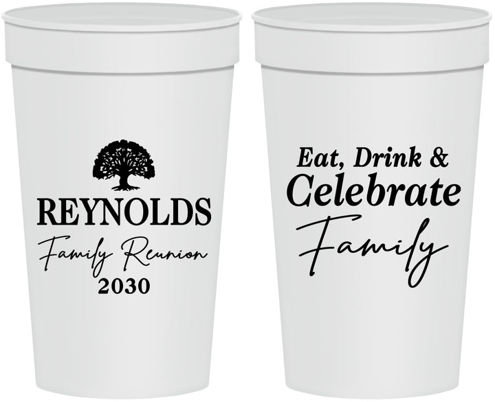 Personalized Family Reunion 32 oz Stadium Cups - Eat Drink Celebrate | 160053