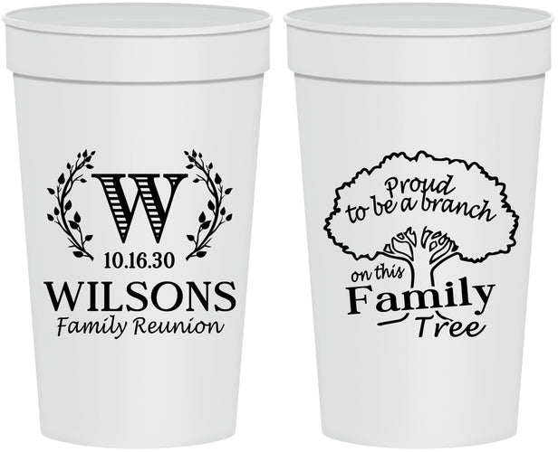 Personalized Family Reunion 32 oz Stadium Cups - Monogram Tree | 160056