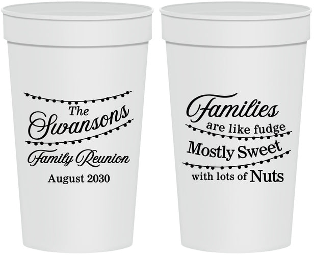 Personalized Family Reunion 32 oz Stadium Cups - String Lights | 160059
