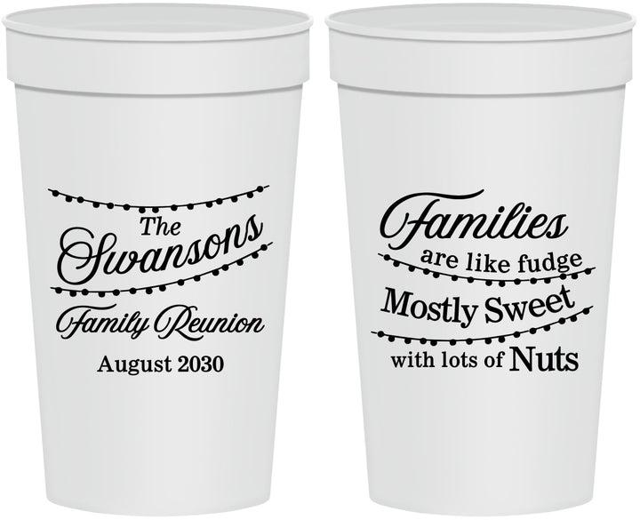 Personalized Family Reunion 32 oz Stadium Cups - String Lights | 160059