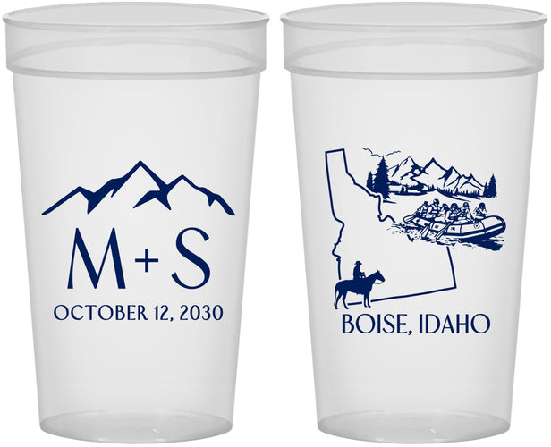 Personalized Wedding 32 oz Stadium Cups - Idaho | 161