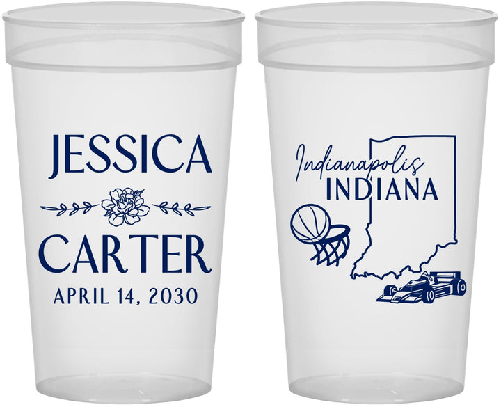 Personalized Wedding 32 oz Stadium Cups - Indiana | 163