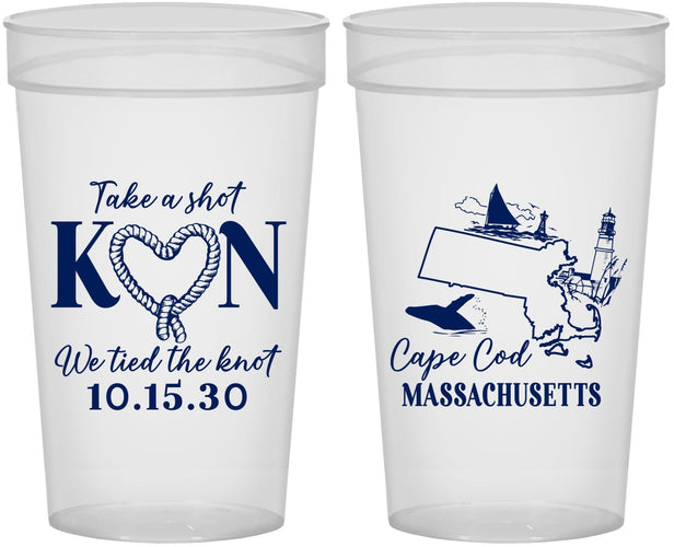 Personalized Wedding 32 oz Stadium Cups - Massachusetts | 170