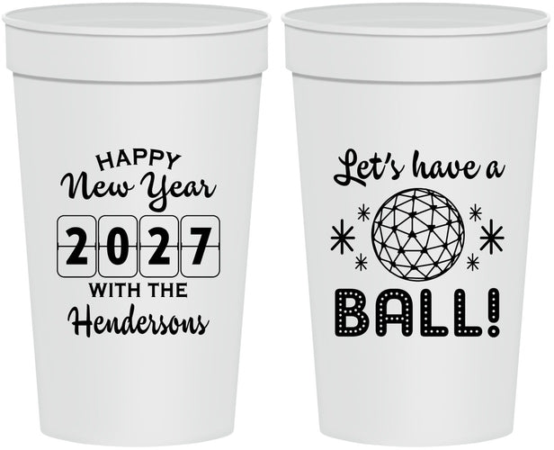 Personalized New Years 32 oz Stadium Cups - 2027 Lets Have A Ball | 170001
