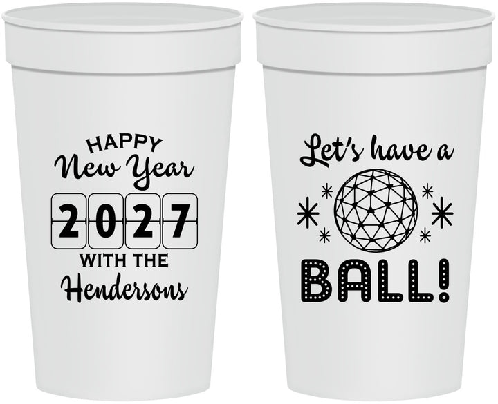 Personalized New Years 32 oz Stadium Cups - 2027 Lets Have A Ball | 170001