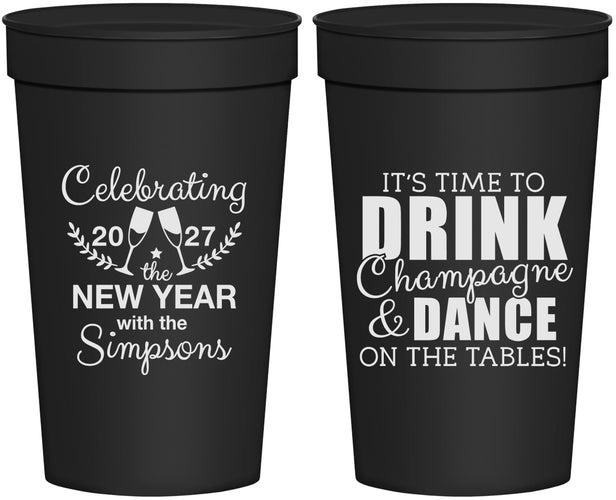 Personalized New Years 32 oz Stadium Cups - 2027 Drink Dance | 170002
