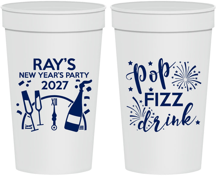 Personalized New Years 32 oz Stadium Cups - 2027 Pop Fizz Drink | 170007