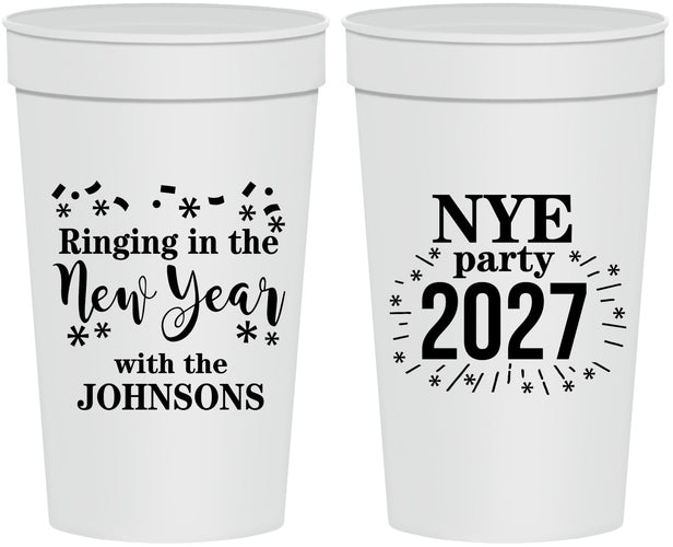 Personalized New Years 32 oz Stadium Cups - 2027 Ringing In | 170013