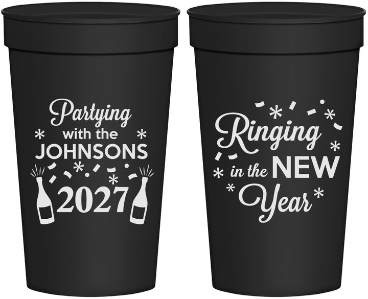 Personalized New Years 32 oz Stadium Cups - 2027 Ringing In | 170014