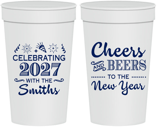 Personalized New Years 32 oz Stadium Cups - 2027 Cheers | 170023