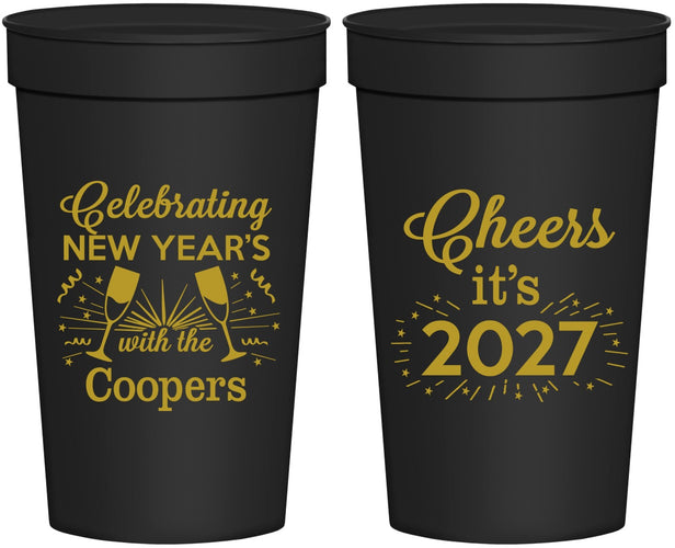 Personalized New Years 32 oz Stadium Cups - 2027 Cheers | 170024