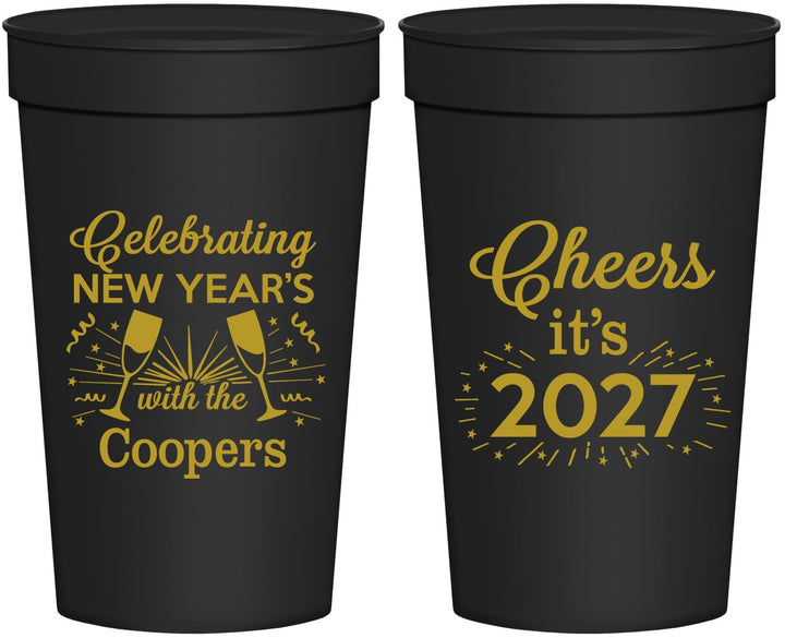 Personalized New Years 32 oz Stadium Cups - 2027 Cheers | 170024