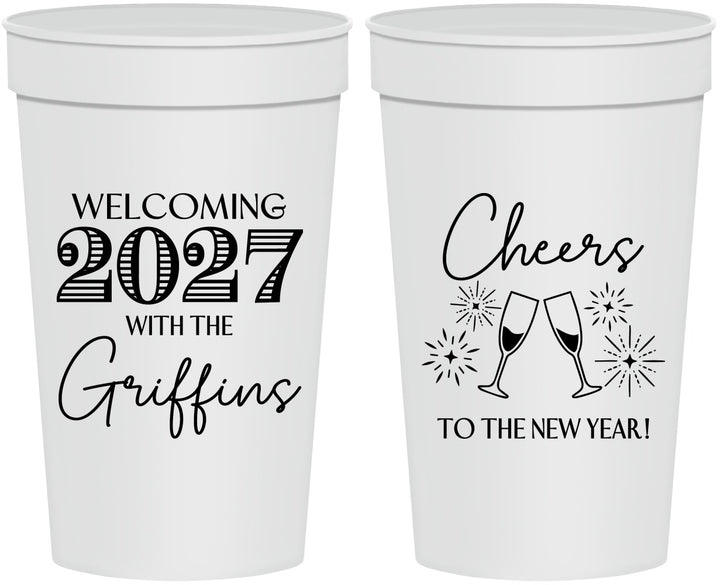 Personalized New Years 32 oz Stadium Cups - 2027 Cheers | 170029