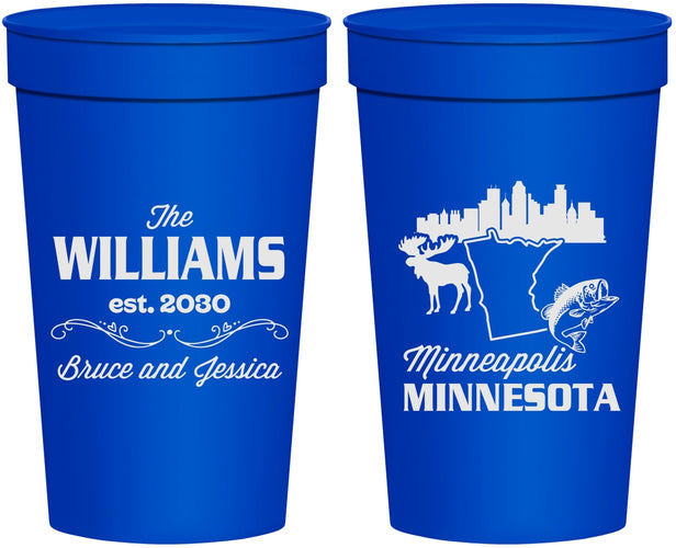 Personalized Wedding 32 oz Stadium Cups - Minnesota | 172