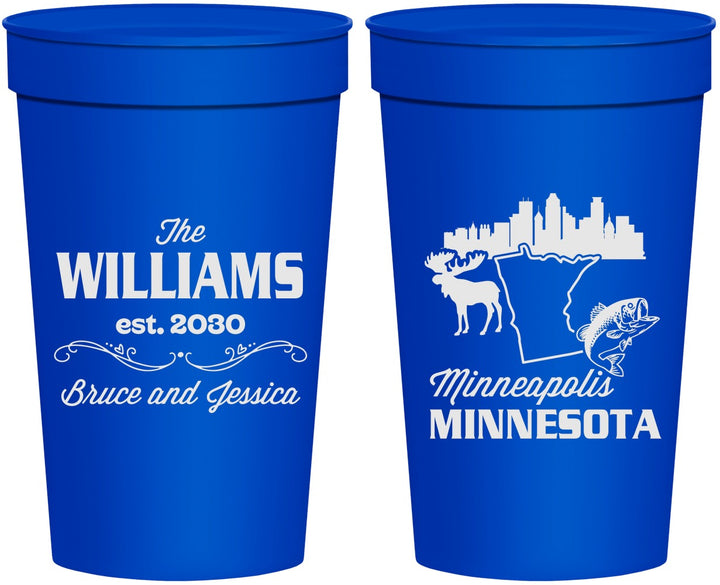 Personalized Wedding 32 oz Stadium Cups - Minnesota | 172