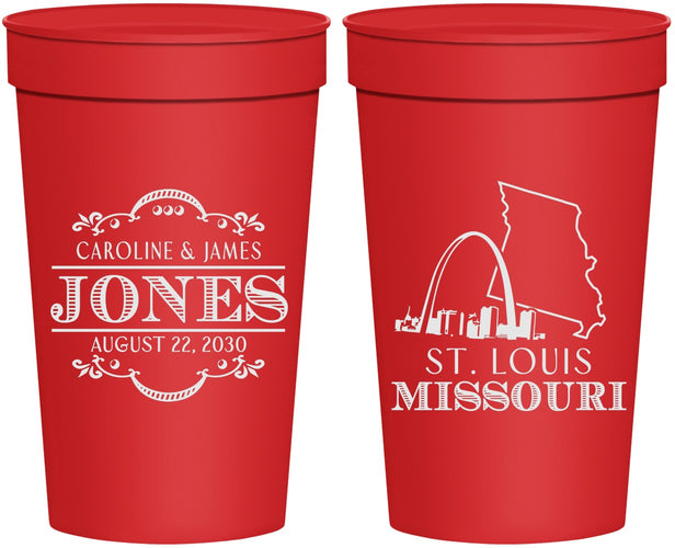 Personalized Wedding 32 oz Stadium Cups - Missouri | 174