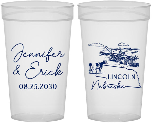 Personalized Wedding 32 oz Stadium Cups - Nebraska | 176