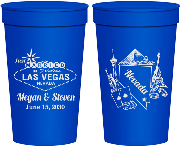 Personalized Wedding 32 oz Stadium Cups - Nevada | 177