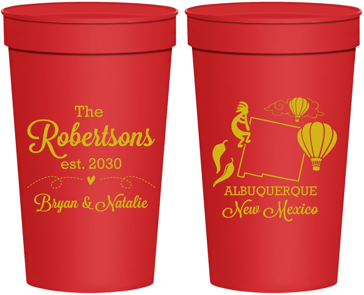 Personalized Wedding 32 oz Stadium Cups - New Mexico | 180