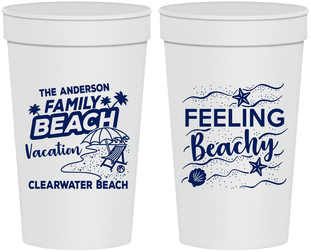 Personalized Family Vacation 32 oz Stadium Cups - Feeling Beachy | 180002
