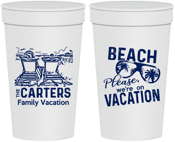 Personalized Family Vacation 32 oz Stadium Cups - Relax We Are On Vacation | 180006