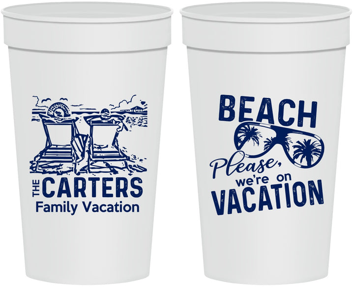 Personalized Family Vacation 32 oz Stadium Cups - Relax We Are On Vacation | 180006