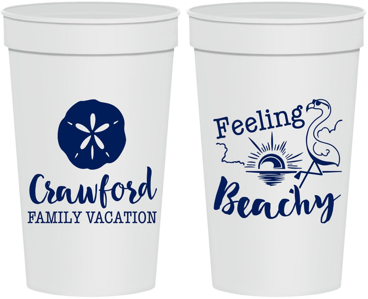 Personalized Family Vacation 32 oz Stadium Cups - Feeling Beachy | 180009