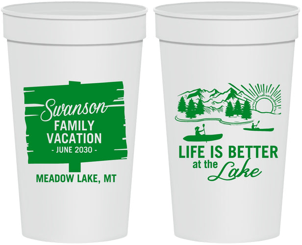 Personalized Family Vacation 32 oz Stadium Cups - Life Is Better At The Lake | 180010