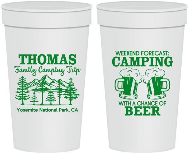 Personalized Family Vacation 32 oz Stadium Cups - Camping Park | 180013
