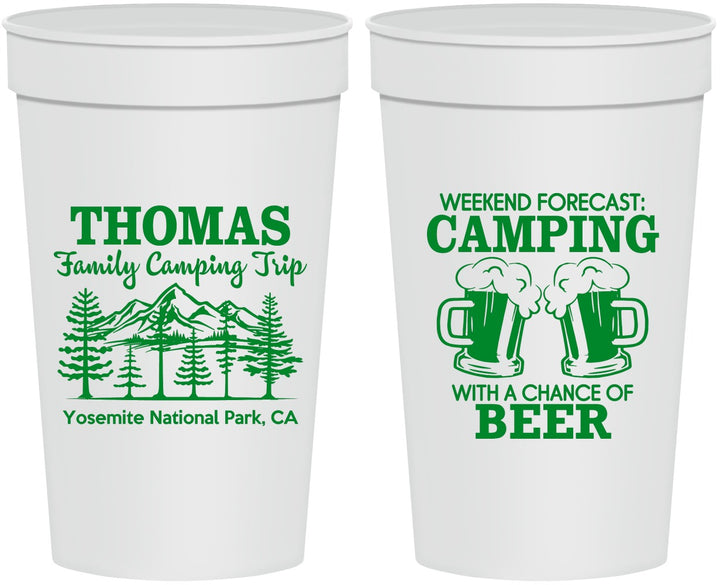 Personalized Family Vacation 32 oz Stadium Cups - Camping Park | 180013