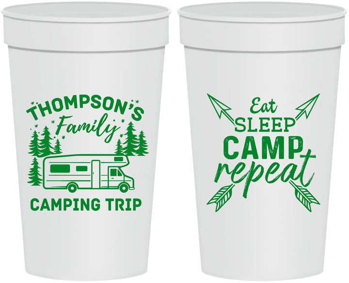 Personalized Family Vacation 32 oz Stadium Cups - Camping Trip | 180016