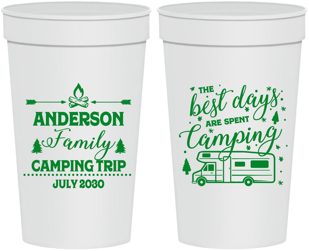 Personalized Family Vacation 32 oz Stadium Cups - Camping Trip | 180017