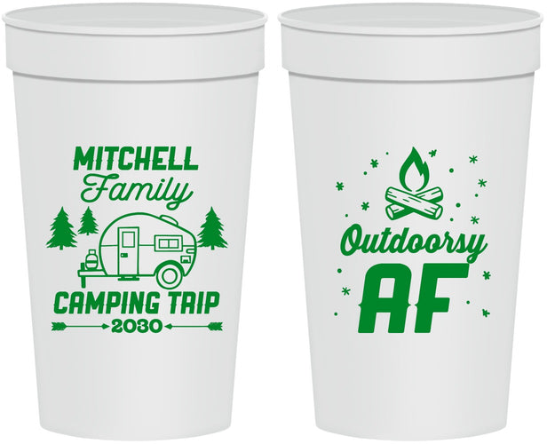 Personalized Family Vacation 32 oz Stadium Cups - Camping Trip | 180018