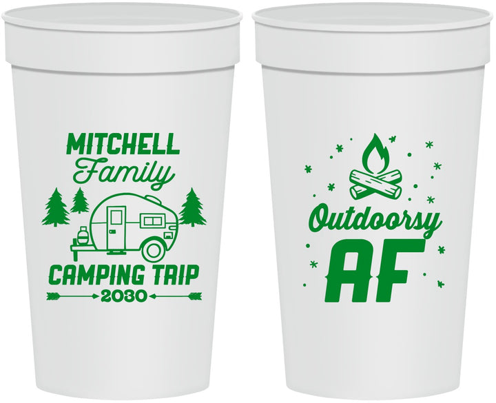 Personalized Family Vacation 32 oz Stadium Cups - Camping Trip | 180018