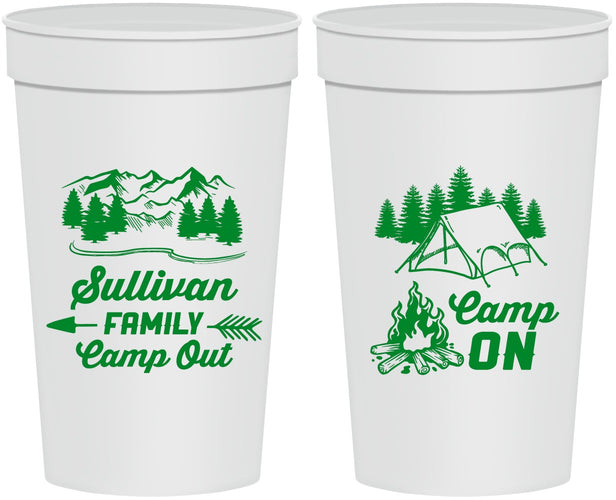Personalized Family Vacation 32 oz Stadium Cups - Family Camp Out | 180019